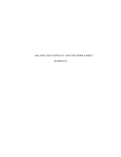 balance self-efficacy and the work-family interface