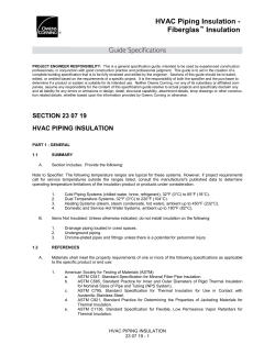 23 07 19 - HVAC Piping Insulation - Fiberglas
