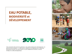 Gestion de l`eau potable pour les besoins pr&eacute;sents et futurs
