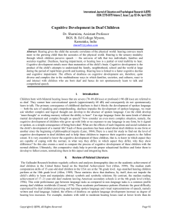 Cognitive Development in Deaf Children