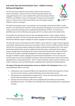 Case study: Play and Communication Team – Children`s Centres
