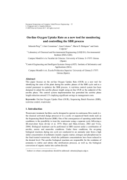 On-line Oxygen Uptake Rate as a new tool for monitoring and