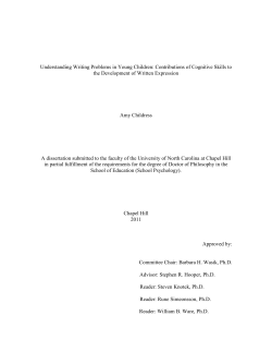 Understanding Writing Problems in Young Children: Contributions of