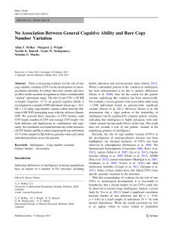 No Association Between General Cognitive Ability and Rare Copy