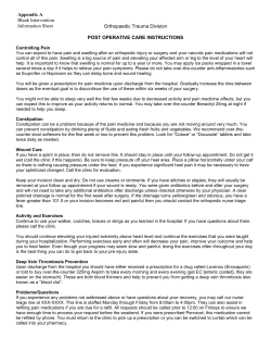 Appendix A Blank Intervention Information Sheet Orthopaedic