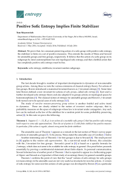 Positive Sofic Entropy Implies Finite Stabilizer