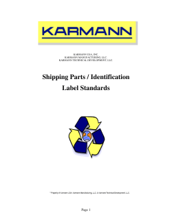 Shipping Parts / Identification Label Standards