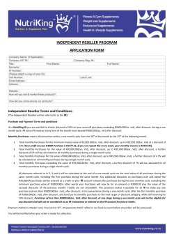 independent reseller program - application form