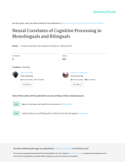Neural Correlates of Cognitive Processing in