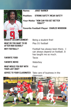 Being a student first! Play D1 football Football has always been