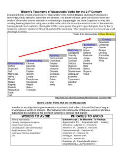 New Bloom`s Taxonomy