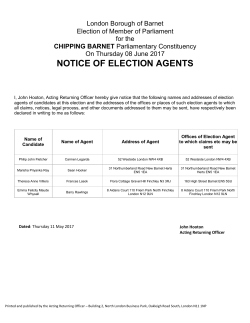 NOTICE OF ELECTION AGENTS
