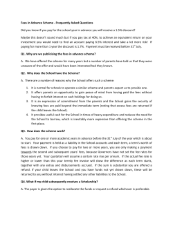 Fees in Advance Scheme - St George`s Weybridge