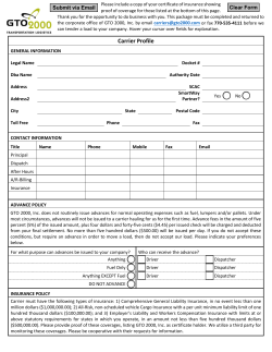Carrier Profile - GTO 2000, Inc.