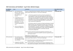 NAS Commentary and Handbook &ndash; Log of
