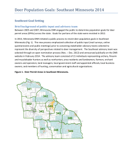 Deer Population Goals: Southeast Minnesota 2014