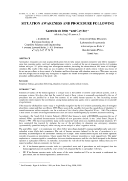 Situation awareness and procedure following