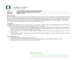 Course: Critical Thinking in Language Learning and Teaching (CT