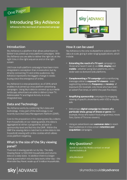 Introducing Sky AdVance