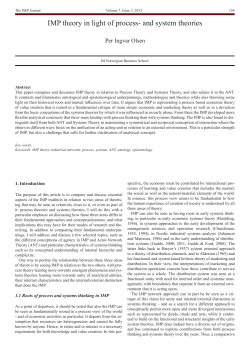 IMP theory in light of process- and system theories