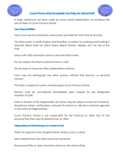 Currie Primary iPad Acceptable Use Policy for School Staff