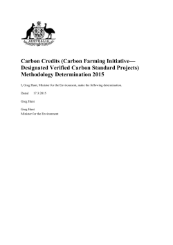 Designated Verified Carbon Standard projects