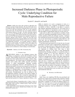 Increased Darkness Phase in Photoperiodic Cycle: Underlying