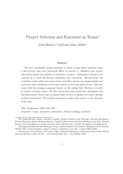 Project Selection and Execution in Teams