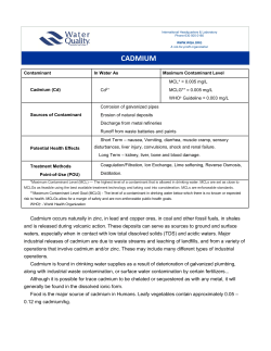 Cadmium - Water Quality Association