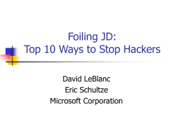 Foiling JD: 10 Ways to Stop Hackers