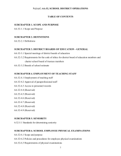 NJAC 6A:32, School District Operations