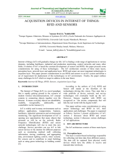 acquisition devices in internet of things: rfid and sensors