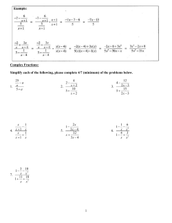 Summer Review Packet for Students Entering Calculus (all levels)