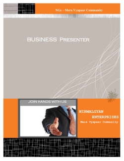 BUSINESS Presenter JOIN HANDS WITH US NGe – Mera Vyapaar