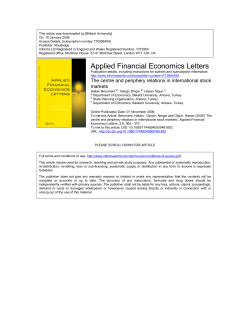 Applied Financial Economics Letters