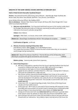 MINUTES OF THE GAME ANIMAL COUNCIL MEETING 23