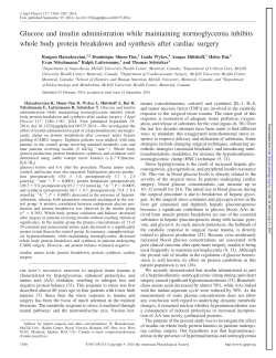 Glucose and insulin administration while maintaining