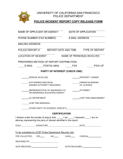 Police Report Release - UCSF Police Department