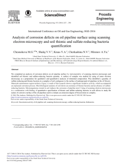 Analysis of Corrosion Defects on Oil Pipeline Surface Using