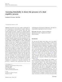 Assessing bimodality to detect the presence of a dual cognitive