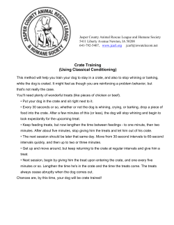 Microsoft Word - Crate Training Using Classical Conditioning