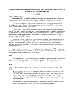 North Carolina Plant Conservation Program Introduction