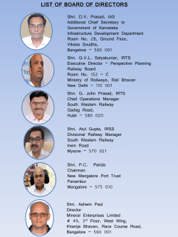 Slide 1 - Hassan Mangalore Rail Development Company Limited