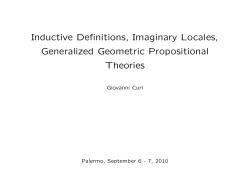 Inductive Definitions, Imaginary Locales