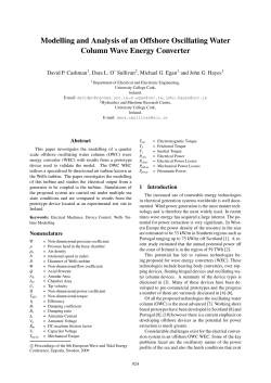 Modelling and Analysis of an Offshore Oscillating Water Column