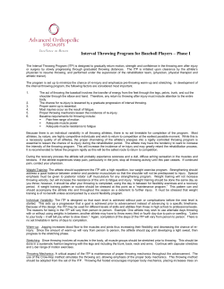 Interval Throwing Program for Baseball Players &ndash; Phase I