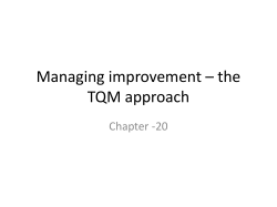 Managing improvement * the TQM approach