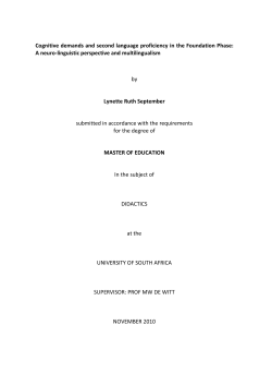 Cognitive demands and second language proficiency in the