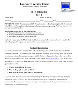 SL13. Intonation: Part 2