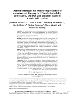Optimal strategies for monitoring response to antiretroviral therapy in